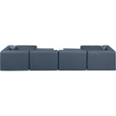 Meridian Cube Navy Blue Vegan Leather Modular Sectional IMAGE 3