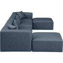 Meridian Cube Navy Blue Vegan Leather Modular Sectional IMAGE 5