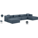 Meridian Cube Navy Blue Vegan Leather Modular Sectional IMAGE 9