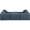 Meridian Cube Navy Blue Vegan Leather Modular Sectional IMAGE 3