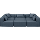 Meridian Cube Navy Blue Vegan Leather Modular Sectional IMAGE 4