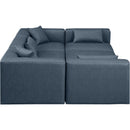 Meridian Cube Navy Blue Vegan Leather Modular Sectional IMAGE 5