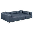 Meridian Cube Navy Blue Vegan Leather Modular Sectional IMAGE 8