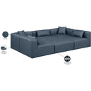 Meridian Cube Navy Blue Vegan Leather Modular Sectional IMAGE 9