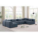 Meridian Cube Navy Blue Vegan Leather Modular Sectional IMAGE 2