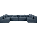 Meridian Cube Navy Blue Vegan Leather Modular Sectional IMAGE 4
