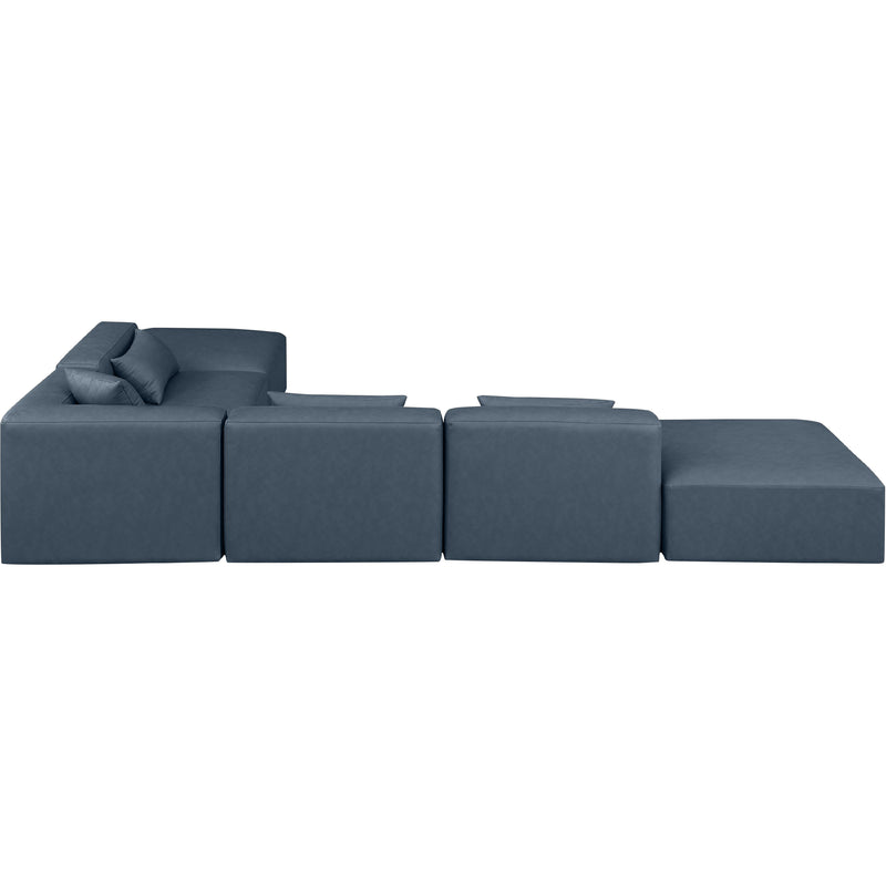 Meridian Cube Navy Blue Vegan Leather Modular Sectional IMAGE 5