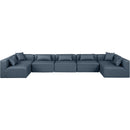 Meridian Cube Navy Blue Vegan Leather Modular Sectional IMAGE 4