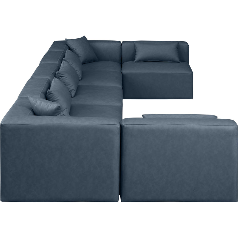 Meridian Cube Navy Blue Vegan Leather Modular Sectional IMAGE 5