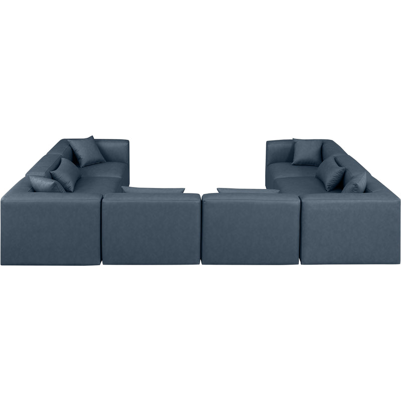 Meridian Cube Navy Blue Vegan Leather Modular Sectional IMAGE 3