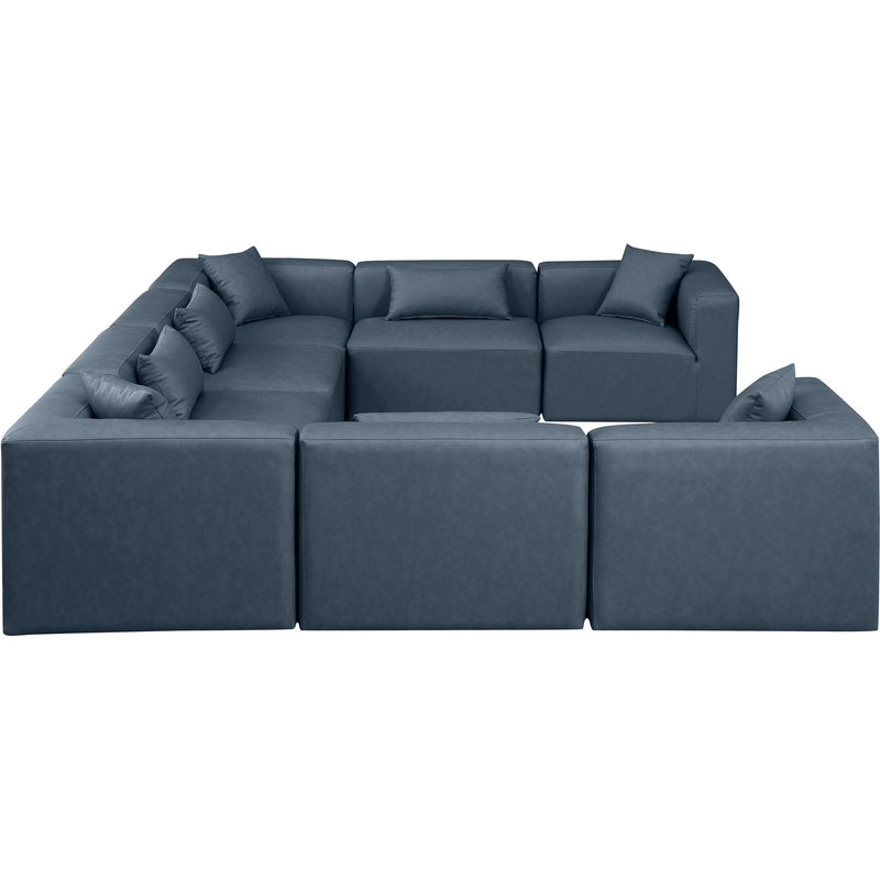 Meridian Cube Navy Blue Vegan Leather Modular Sectional IMAGE 5
