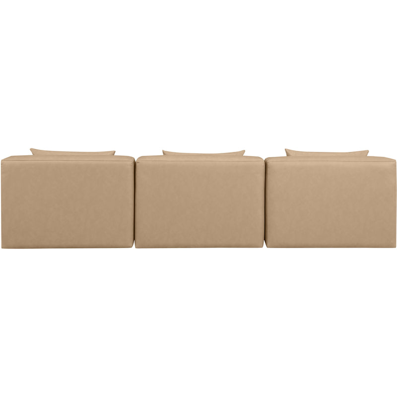 Meridian Cube Tan Vegan Leather Modular Sofa IMAGE 3