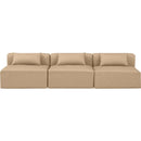 Meridian Cube Tan Vegan Leather Modular Sofa IMAGE 4