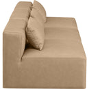 Meridian Cube Tan Vegan Leather Modular Sofa IMAGE 5