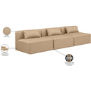Meridian Cube Tan Vegan Leather Modular Sofa IMAGE 8