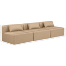 Meridian Cube Tan Vegan Leather Modular Sofa IMAGE 9