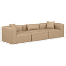 Meridian Cube Tan Vegan Leather Modular Sofa IMAGE 10