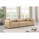 Meridian Cube Tan Vegan Leather Modular Sofa IMAGE 2