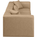 Meridian Cube Tan Vegan Leather Modular Sofa IMAGE 5