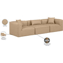 Meridian Cube Tan Vegan Leather Modular Sofa IMAGE 9