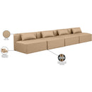 Meridian Cube Tan Vegan Leather Modular Sofa IMAGE 8