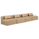 Meridian Cube Tan Vegan Leather Modular Sofa IMAGE 9