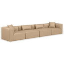 Meridian Cube Tan Vegan Leather Modular Sofa IMAGE 10