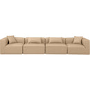 Meridian Cube Tan Vegan Leather Modular Sofa IMAGE 4