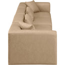 Meridian Cube Tan Vegan Leather Modular Sofa IMAGE 5