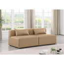 Meridian Cube Tan Vegan Leather Modular Sofa IMAGE 2