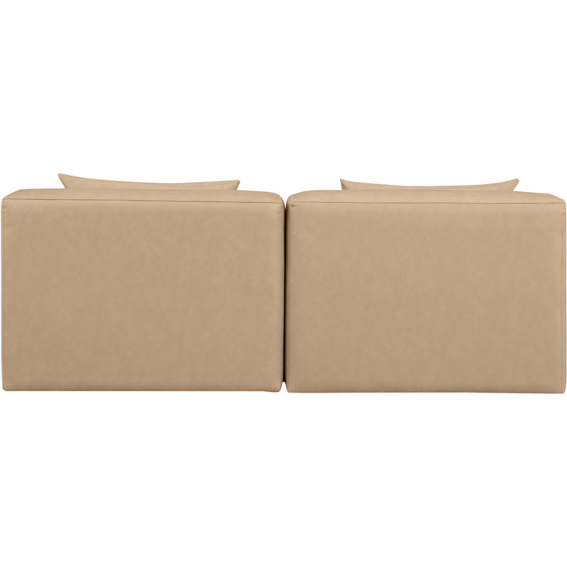 Meridian Cube Tan Vegan Leather Modular Sofa IMAGE 3