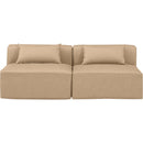 Meridian Cube Tan Vegan Leather Modular Sofa IMAGE 4