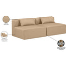 Meridian Cube Tan Vegan Leather Modular Sofa IMAGE 8