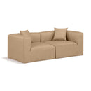 Meridian Cube Tan Vegan Leather Modular Sofa IMAGE 1