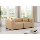Meridian Cube Tan Vegan Leather Modular Sofa IMAGE 2