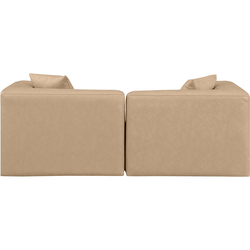 Meridian Cube Tan Vegan Leather Modular Sofa IMAGE 3