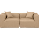 Meridian Cube Tan Vegan Leather Modular Sofa IMAGE 4
