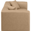 Meridian Cube Tan Vegan Leather Modular Sofa IMAGE 5