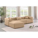 Meridian Cube Tan Vegan Leather Modular Sectional IMAGE 2