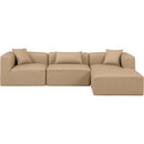 Meridian Cube Tan Vegan Leather Modular Sectional IMAGE 4
