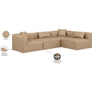 Meridian Cube Tan Vegan Leather Modular Sectional IMAGE 10