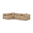 Meridian Cube Tan Vegan Leather Modular Sectional IMAGE 1