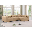 Meridian Cube Tan Vegan Leather Modular Sectional IMAGE 2