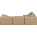 Meridian Cube Tan Vegan Leather Modular Sectional IMAGE 3