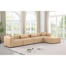 Meridian Cube Tan Vegan Leather Modular Sectional IMAGE 2