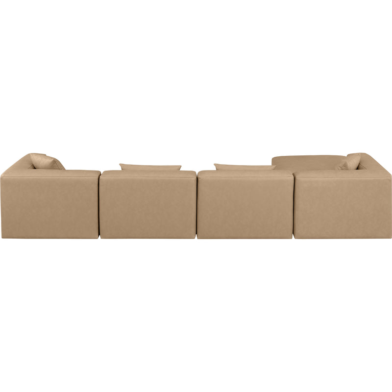 Meridian Cube Tan Vegan Leather Modular Sectional IMAGE 3