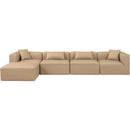 Meridian Cube Tan Vegan Leather Modular Sectional IMAGE 4