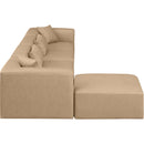 Meridian Cube Tan Vegan Leather Modular Sectional IMAGE 5