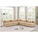 Meridian Cube Tan Vegan Leather Modular Sectional IMAGE 2