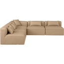 Meridian Cube Tan Vegan Leather Modular Sectional IMAGE 4